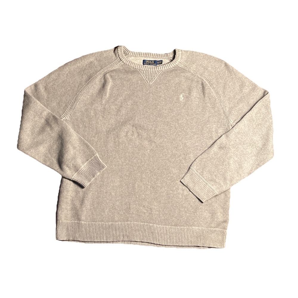 Polo By Ralph Lauren Mens XL Grey Heavy 100% Cotton Sweater Classic